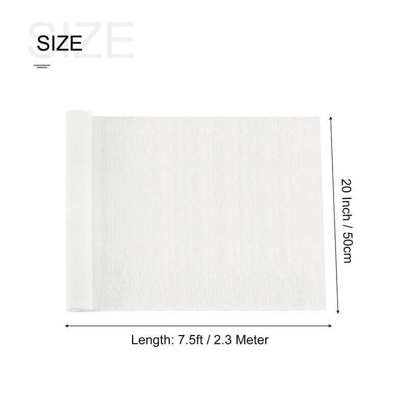 Crepe Paper Roll Crepe Paper Decoration 7.5ft Long 20 Inch Wide 1pcs - White