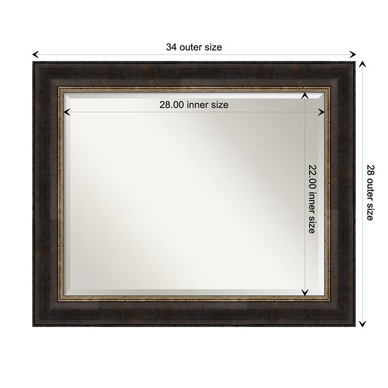 Beveled Bathroom Wall Mirror - Varied Black Frame - Varied Black