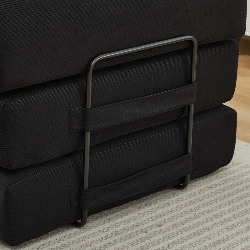 Sofa Bed with 2 Pillows, 3-Seater Convertible Sleeper Sofa, Foldable Couch Loveseat Daybed, No Assembly Required