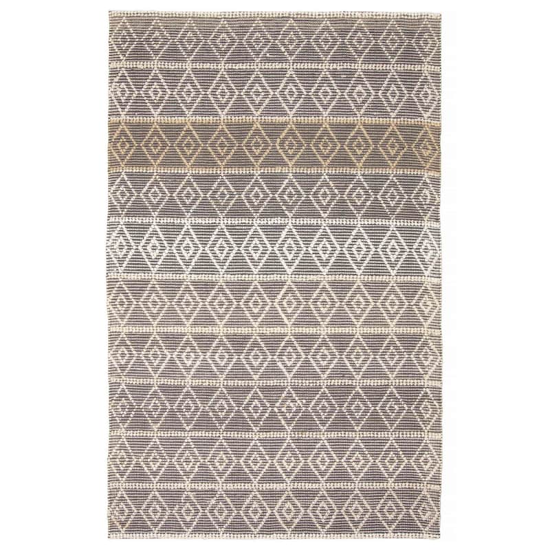 ECARPETGALLERY Braid weave Sienna Grey Wool Rug - 5'0 x 8'0 - Dark Grey - 5'0 x 8'0