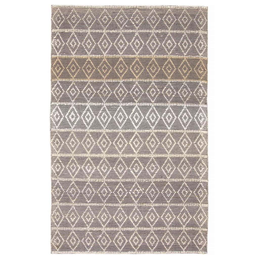 ECARPETGALLERY Braid weave Sienna Grey Wool Rug - 5'0 x 8'0