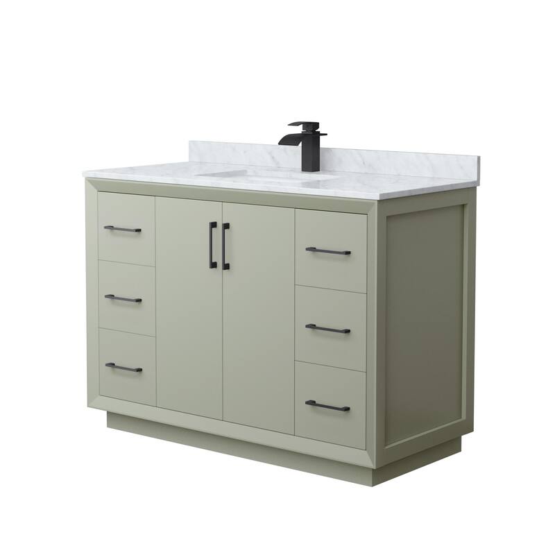 Wyndham Collection WCF414148S-NAT-UNSMXX Strada 48" Free Standing - Light Green / Matte Black Hardware
