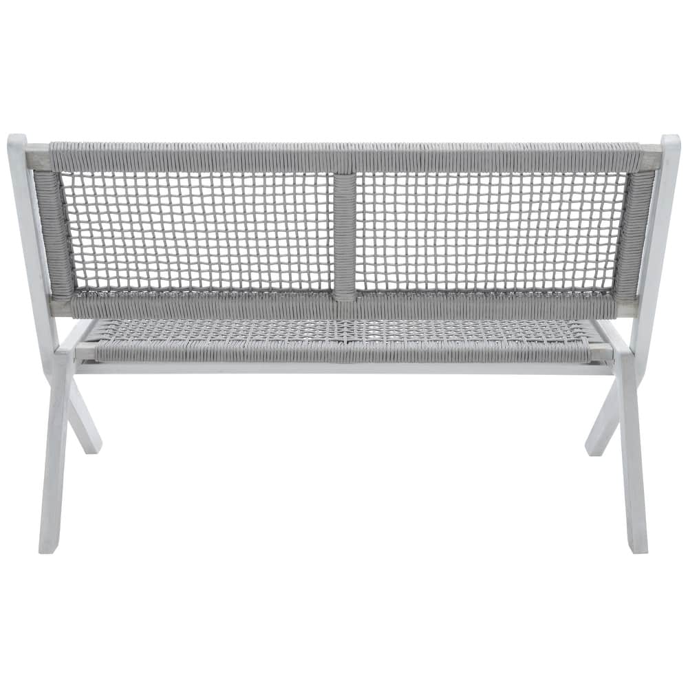 SAFAVIEH Cimen Outdoor Solid Wood Foldable Bench - 45Wx30Dx30H