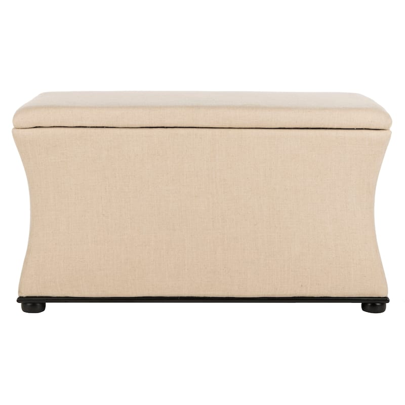 SAFAVIEH Gigi Cream Linen Storage Bench - 36" W x 19" D x 21" H - 36Wx19Dx21H