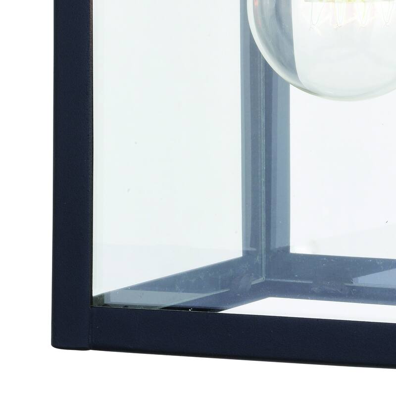 Medinah Motion Sensor Dusk to Dawn Outdoor Wall Light Clear Glass - 5-in. W x 13.25-in. H x 6.5-in. D