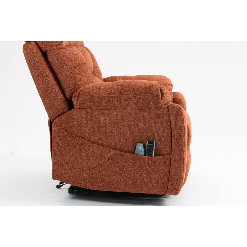 Power Lift Recliner Chair with Heat & Massage, Ergonomic Single Sofa Chair, Electric Recliner Chair with 2 Cup Holders