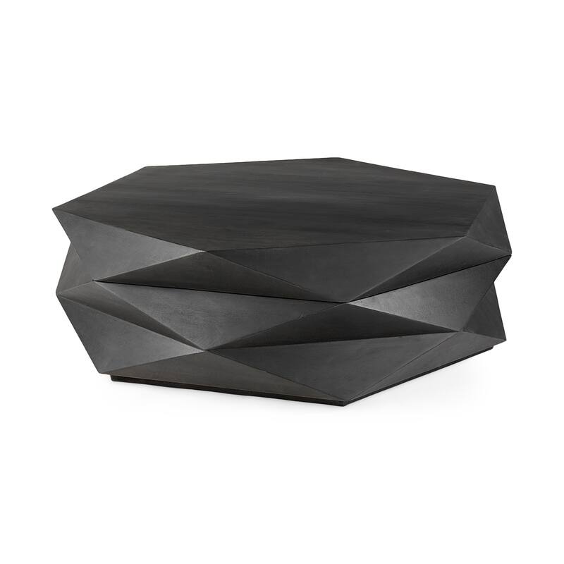 Arreto Medium Brown Solid Wood Hexagonal Coffee Table w/ Storage - 48.0L x 48.0W x 15.0H