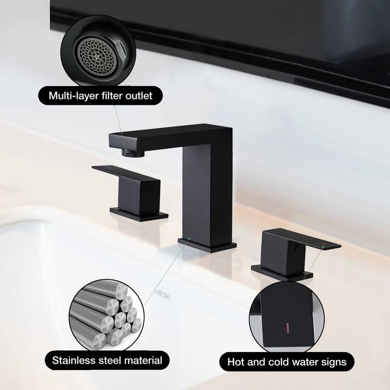 Topcraft Stainless Steel Two Handle Bathroom Sink Faucet