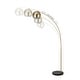 preview thumbnail 5 of 10, Q-Max Adjustable Floor Lamp with Metal Dome Shade and Black Marble Base in Brass Gold