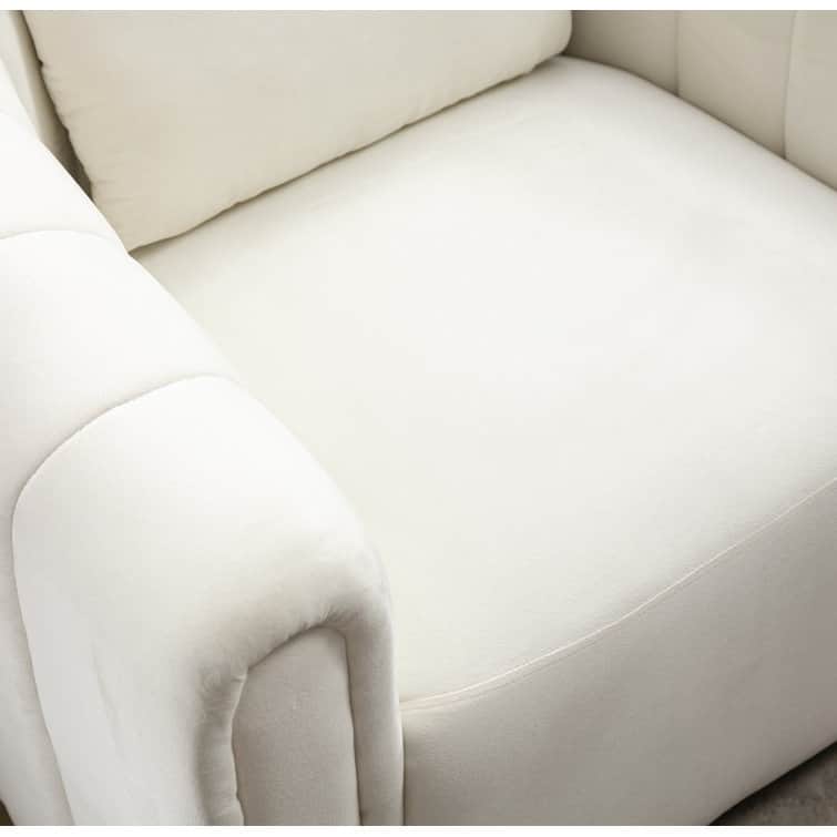 Ebello Oversize Velvet Swivel 360° Rotation Barrel Comfy Round Armchair With Plump Pillow Suitable For Living Room Bedroom
