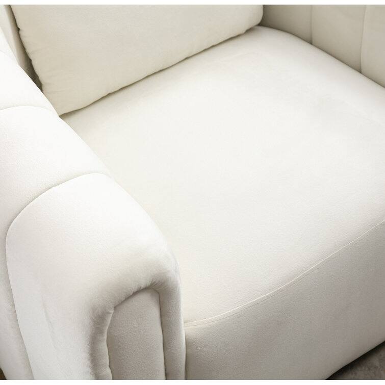 Ebello Oversize Velvet Swivel 360° Rotation Barrel Comfy Round Armchair With Pillow For Living Room Bedroom
