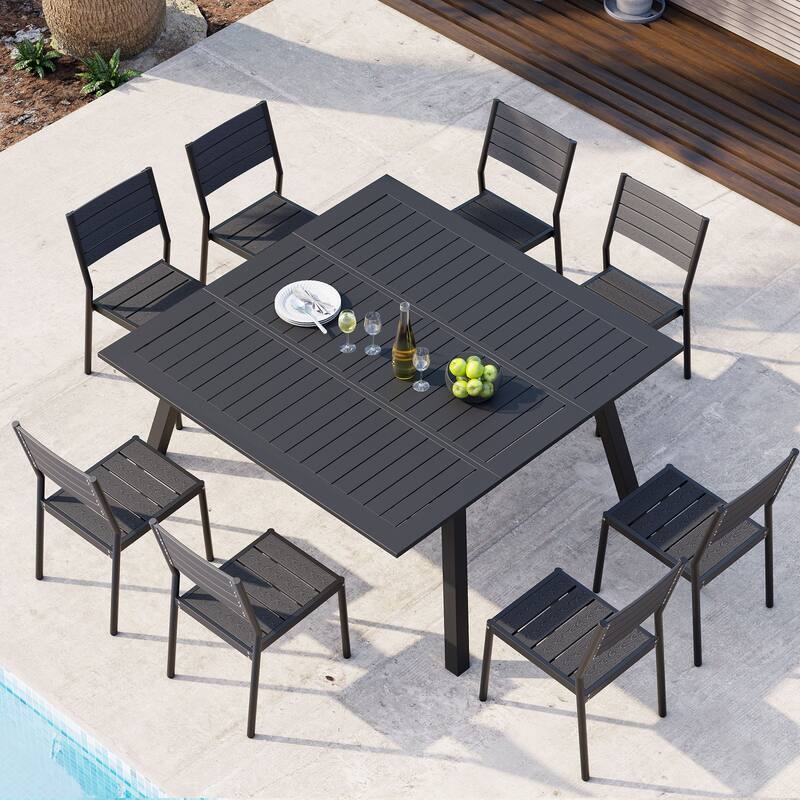 Outdoor Dining Chairs Modern Aluminum Stackable Armless Chairs for Patio