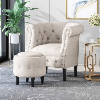 Beihoffer Petite Tufted Chair and Ottoman Set by Christopher Knight Home
