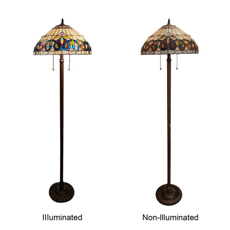 Tiffany-Style Victorian Design 2-light Floor Lamp