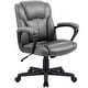 preview thumbnail 1 of 5, Homall Brown Executive Chair High-Level PU Leather Thick Padded Ergonomic Chair Mid Back Office and Commercial Chair Grey