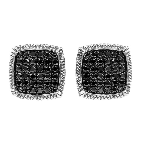 Prism Jewel 1.00Ct Black Diamond Cluster Earring With Screw Back