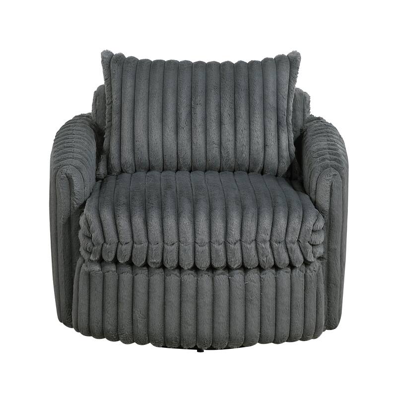 Genor 38.5" Corduroy Fabric Swivel Chair - 360-Degree Swivel