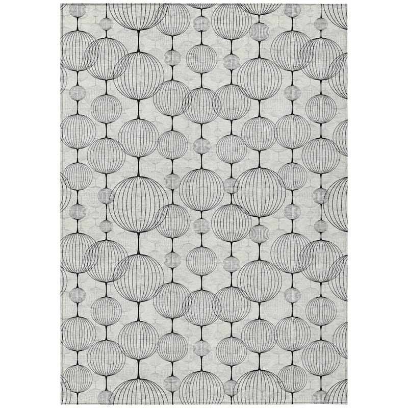 HomeRoots Geometric Transitional Rectangle Outdoor Rug
