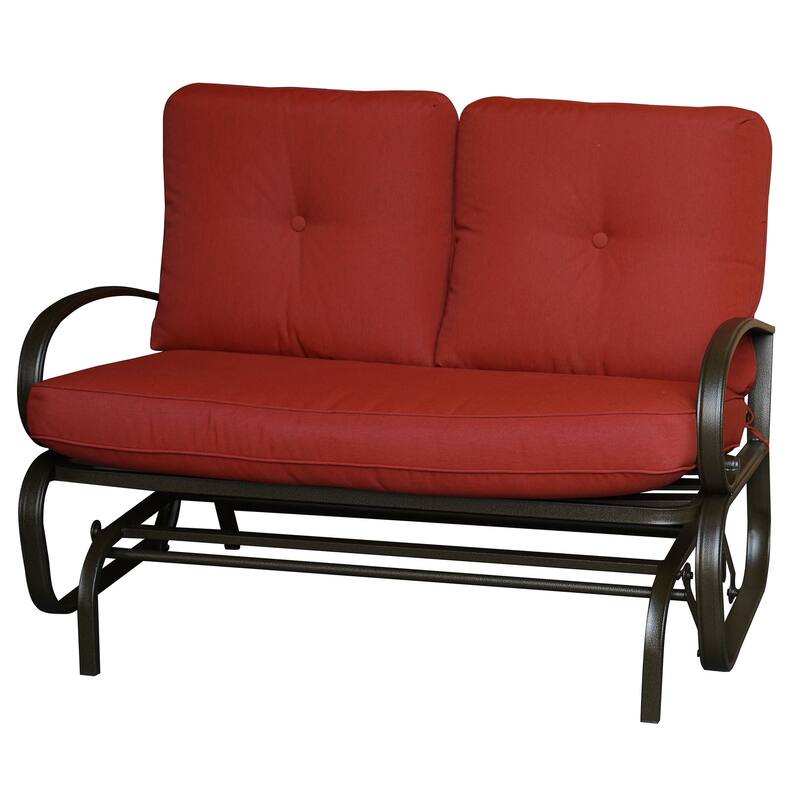 Kozyard Cozy Two Rocking Love Seats Glider Swing Bench/Rocker - Burgundy