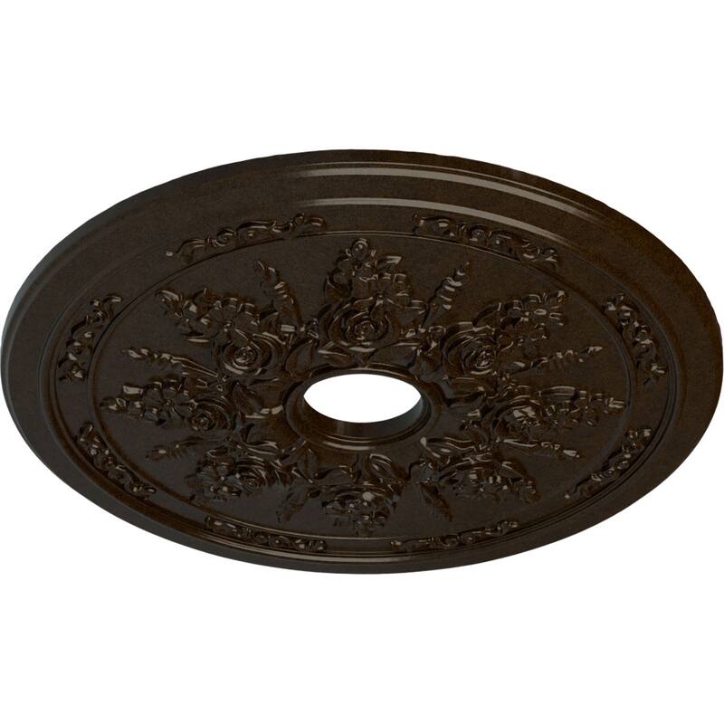 23 5/8"OD x 4"ID x 1 1/2"P Rose and Ribbon Ceiling Medallion