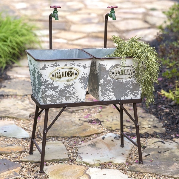 Garden Faucet Flower Bins with Stand