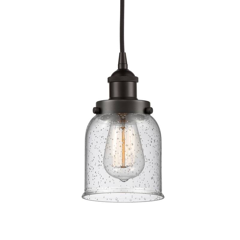 Innovations Lighting 616-1PH-10-5 Bell Pendant Bell 5" Wide Mini - Oil Rubbed Bronze / Seedy