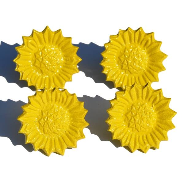 Shop Napkin Rings Set Of 8 Yellow Sunflower Antique Overstock 31273124