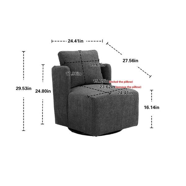 Swivel Barrel Chair, Comfy Round Accent Sofa Chair for Living Room, 360