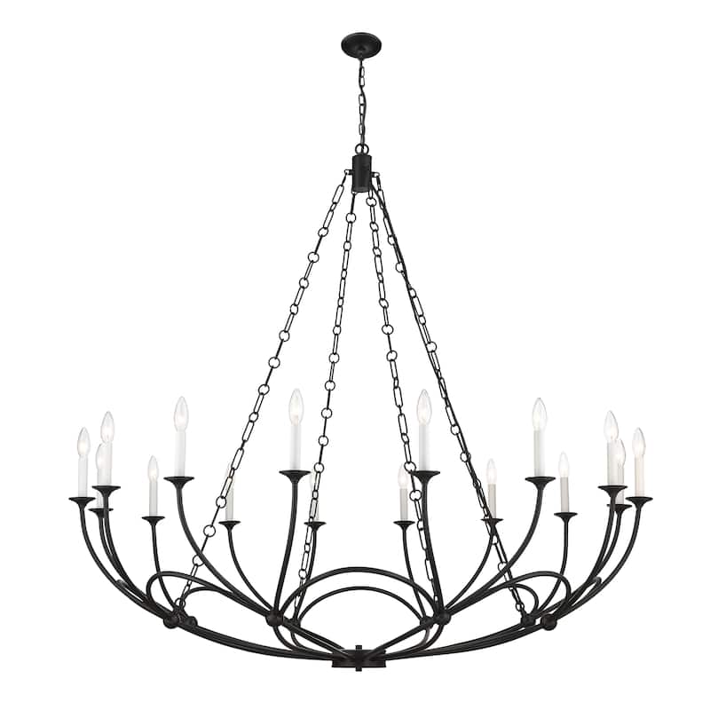 Arabella 16 Light Chandelier - Matte Black