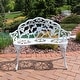 preview thumbnail 2 of 5, 2-Person Classic Rose Cast Aluminum White Outdoor Patio Garden Bench