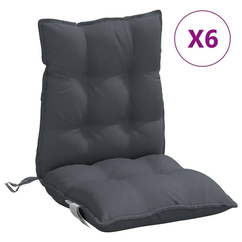 vidaXL Lowback Chair Cushion Set of 4 Anthracite - 19.7 x 39.4 x 2.8 in.