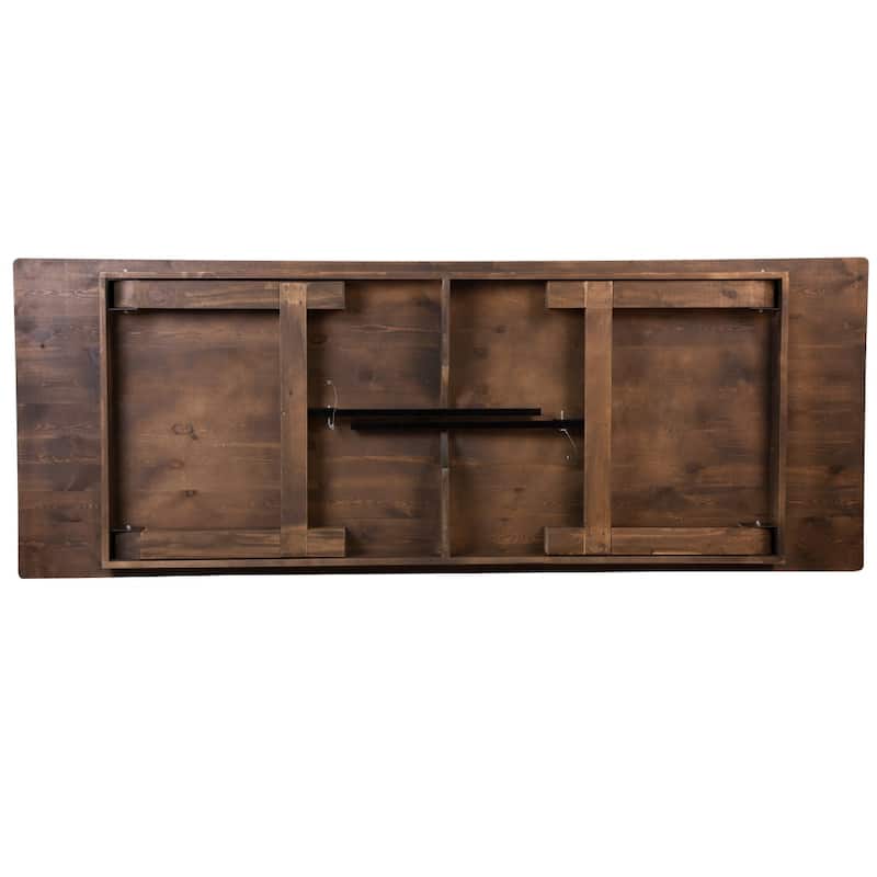 Rustic Farm Solid Pine Folding Dining Table - 108"D x 40"W x 30"H