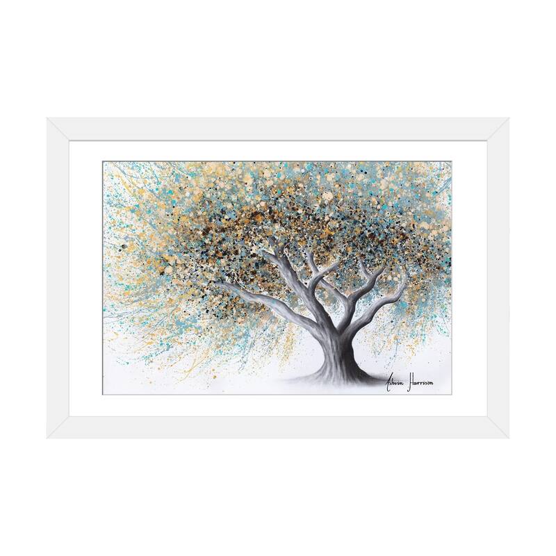 iCanvas "Spotted Teal Tree" by Ashvin Harrison - White - 16x24x1