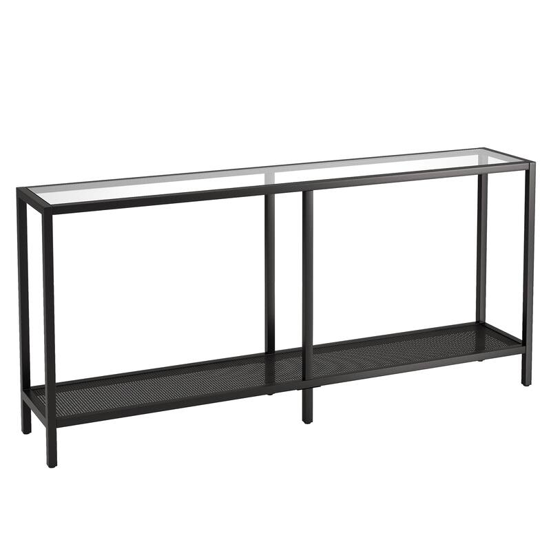 Rigan Modern Metal and Glass Console Table