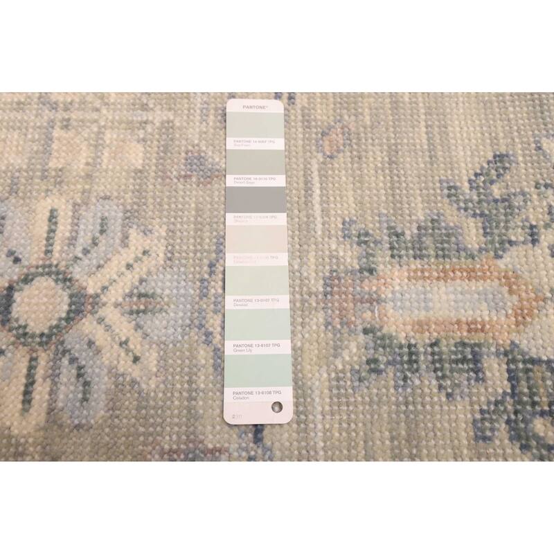 ECARPETGALLERY Hand-knotted Modern Oushak Sage Wool Rug - 9'0 x 12'0