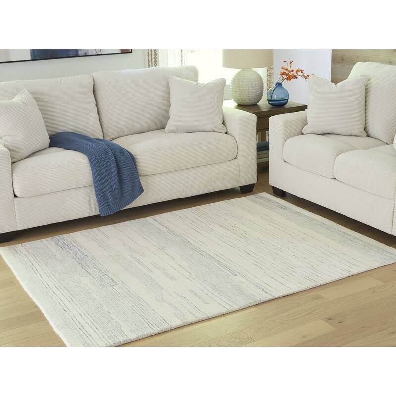 Signature Design by Ashley Genemost Beige/Blue Area Rug - 60" W x 84" D x 0.39" H