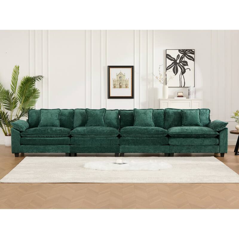 GDF Studio - Sandy Comfort Modern Upholstered Sectional Sofa with Double-Layer Chenille Cushions