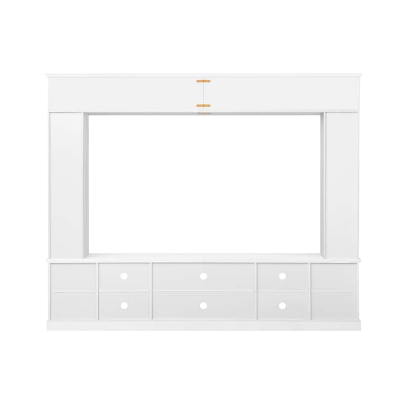 Entertainment Center Wall Unit for TVs up to 80", All-in-One Modern TV Stand with Bookshelves