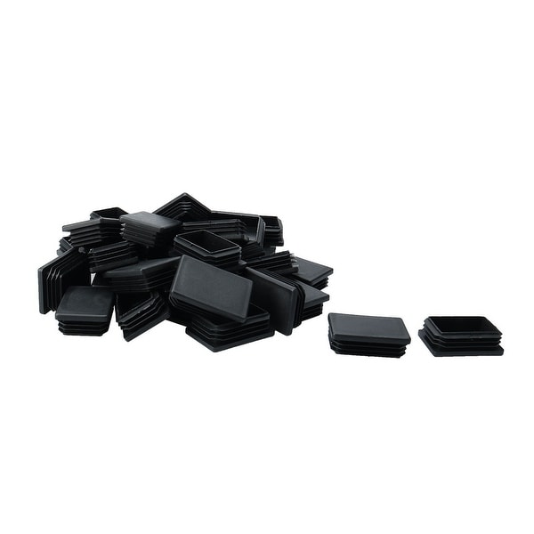 35pcs 40 x 60mm Plastic Rectangle Ribbed Tube Inserts End Cover Cap Furniture Table Feet Floor Protector