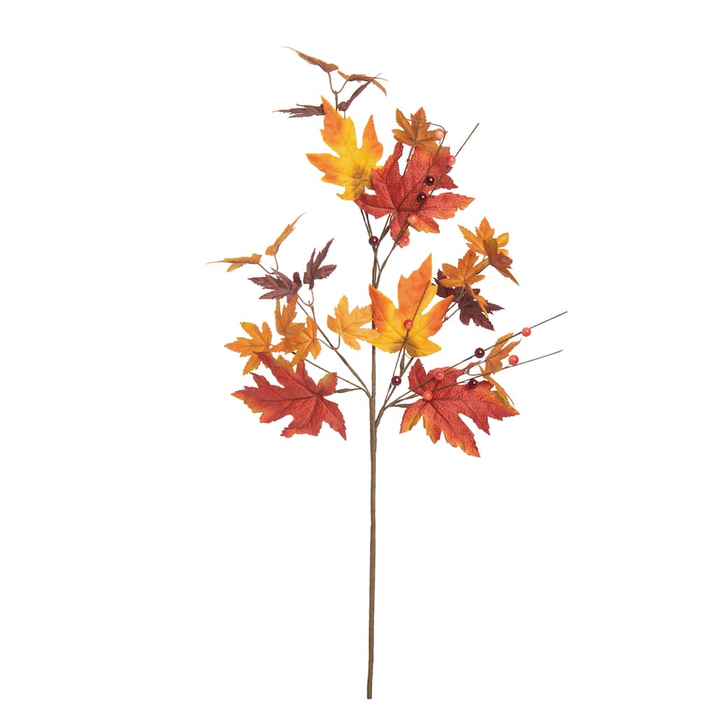 Transpac Artificial 30.31 in. Orange Harvest Bright Leaves Spray