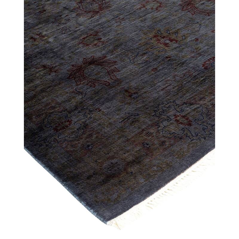 Overton Hand Knotted Wool Vintage Inspired Modern Contemporary Overdyed Gray Area Rug - 3' 1" x 5' 1"