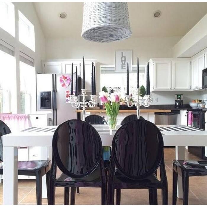 Clear Acrylic Stackable Armless Side Chairs with Oval Back – Modern Transparent Dining, Vanity, Office Accent Chairs (Set of 2)