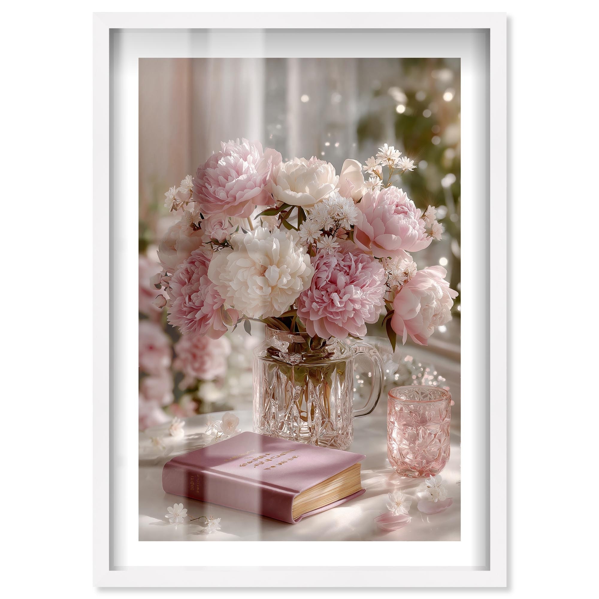 Peony Pages Glam Wall Decor Shadowbox Print by Notoriart