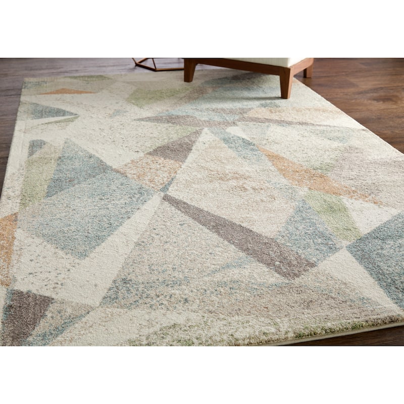 Sparkman R39QV Color Block Modern Area Rug