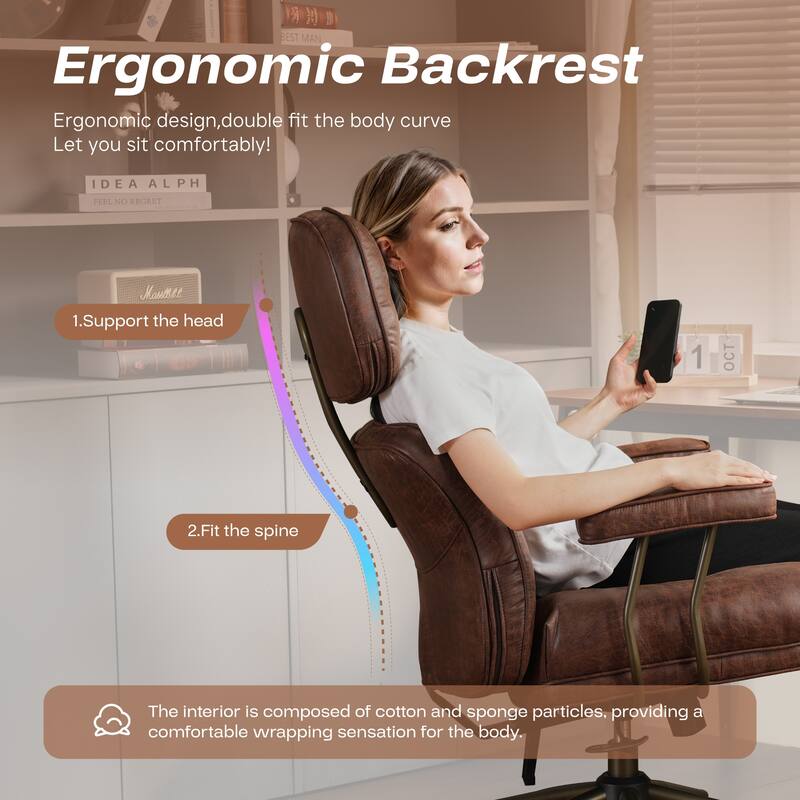 HOOOWOOO Ergonomic High Back Office Chair Adjustable Swivel Task Chair