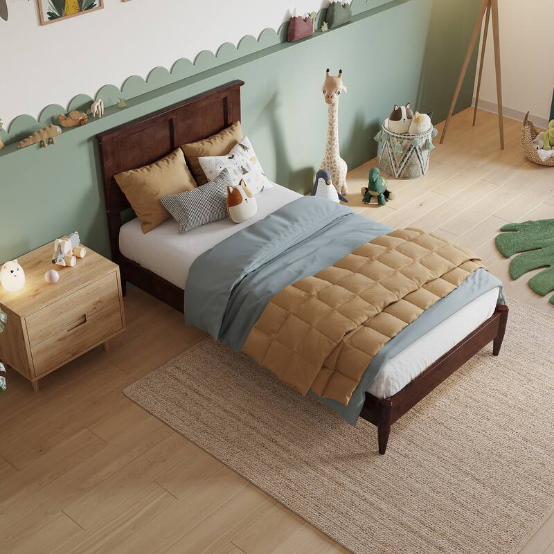 Charlotte Solid Wood Low Profile Platform Bed