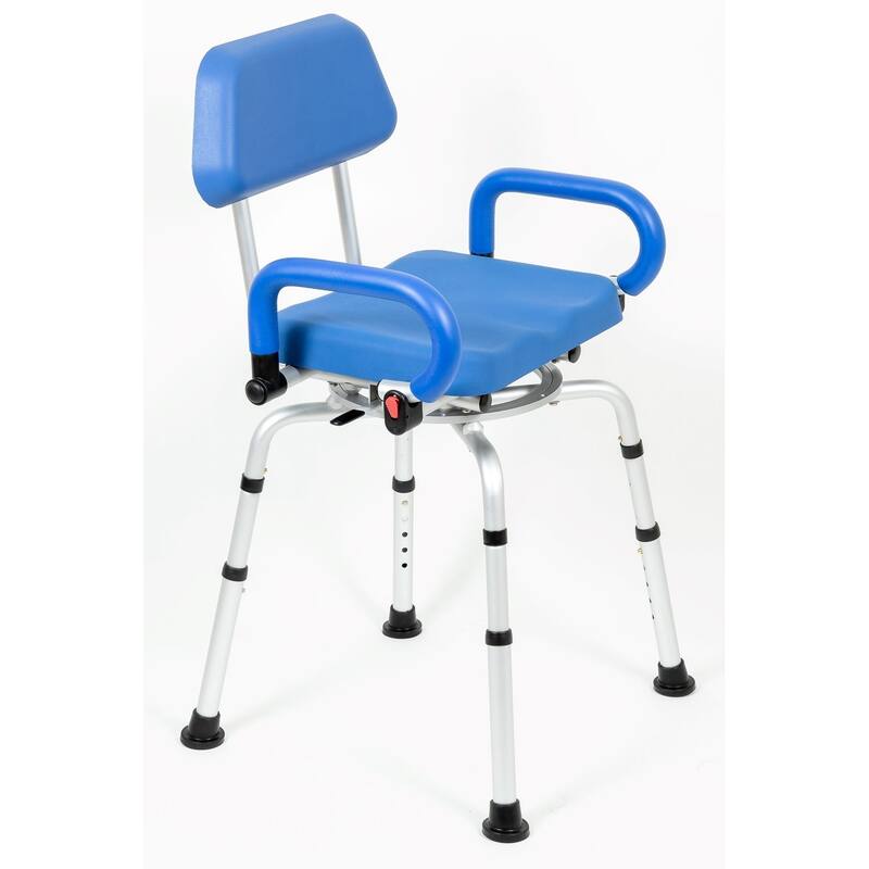 iLIVING Swivel Pivoting Shower Chair w/ Padded Seat, Adjustable Height