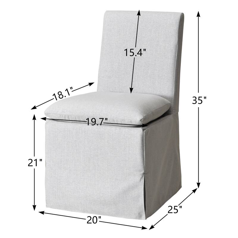 KINWELL Performance Fabric Slipcover Dining Chair Side Chair With Casters
