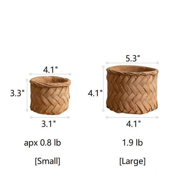 RusticReach Bamboo Looking Cement Planter - [A]-Small