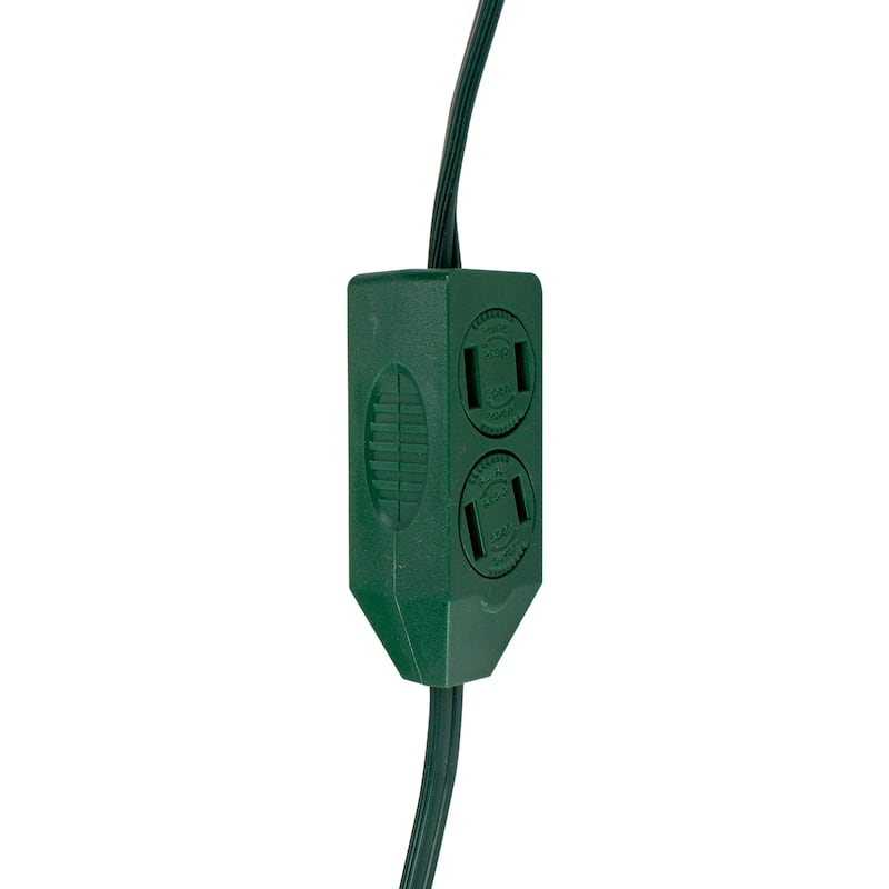 9ft Green Indoor Extension Power Cord with 9-Outlets and Foot Switch - 9'